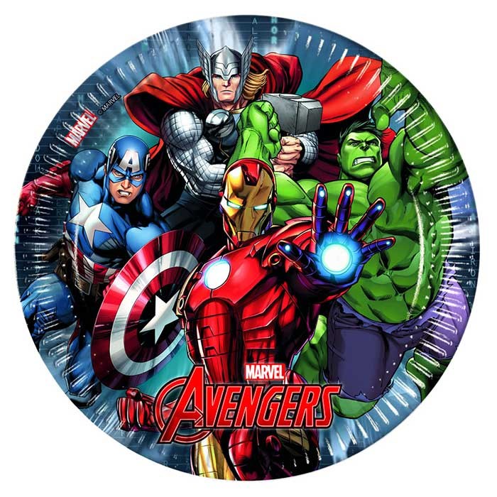 Avengers Power Temalı Lisanslı Karton Tabak - 8 Adet