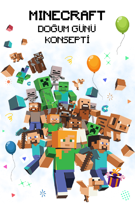 minecraft doğum günü konsepti