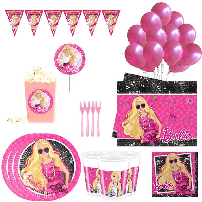Barbie Temalı Lüks Doğum Günü Seti 16 Kişilik