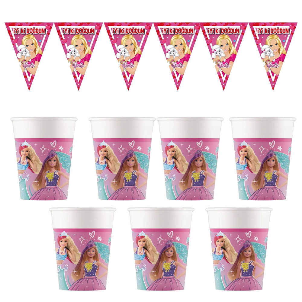 Barbie Konseptli 8 kişilik Parti Seti