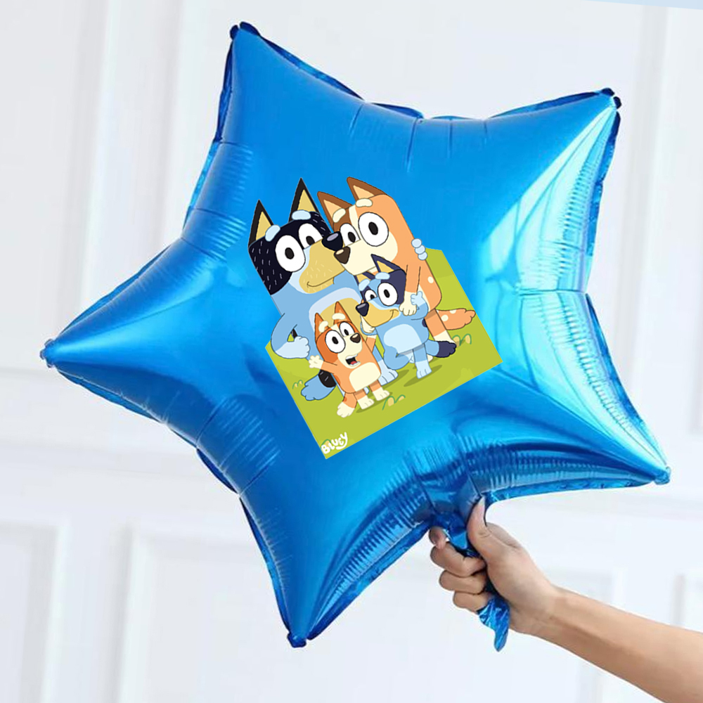 Bluey Etiketli Yıldız Folyo Balon