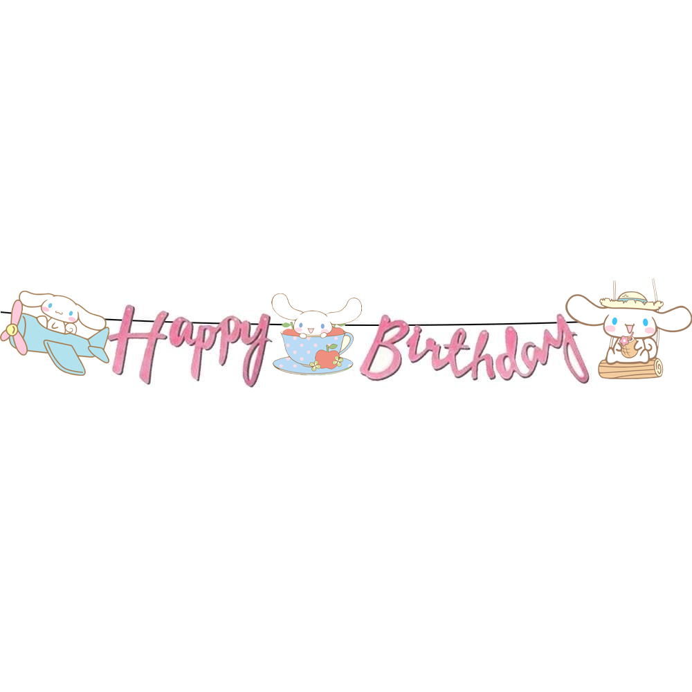 Cinnamoroll Happy Birthday Kaligrafi Banner