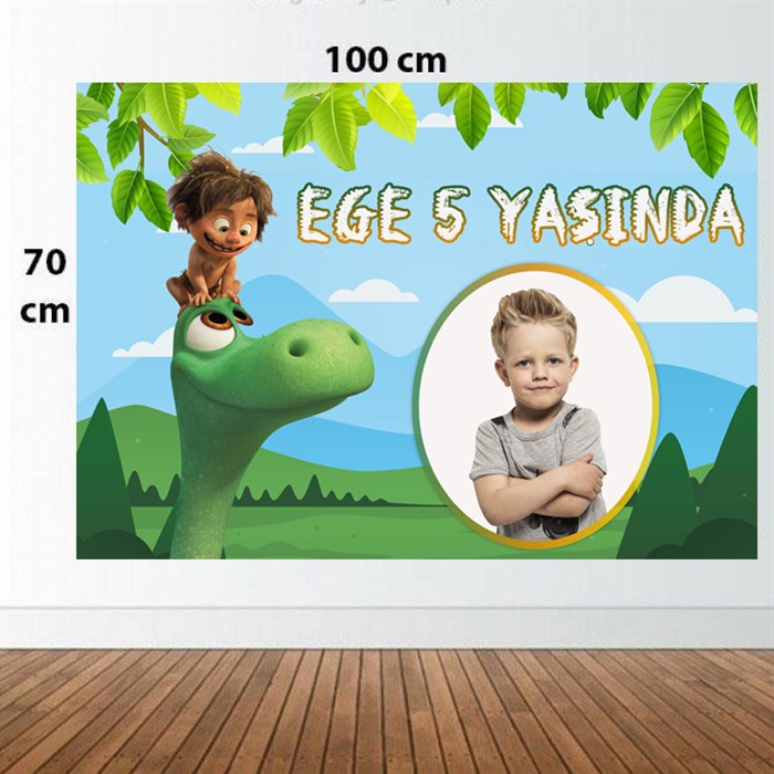 Kişiye Özel Dinozor Fotoğraflı Doğum Günü Afişi
