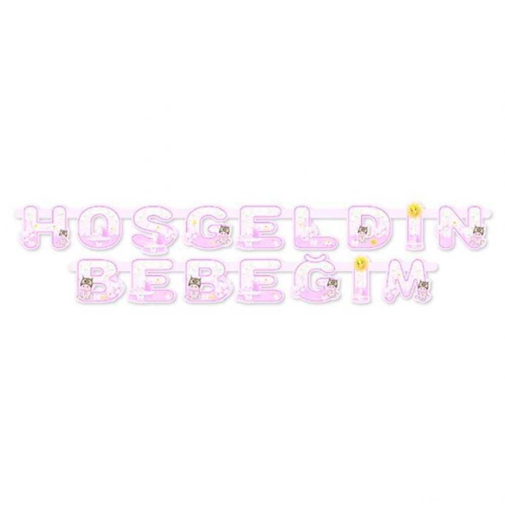 Hoşgeldin Bebeğim Temalı Pembe Banner