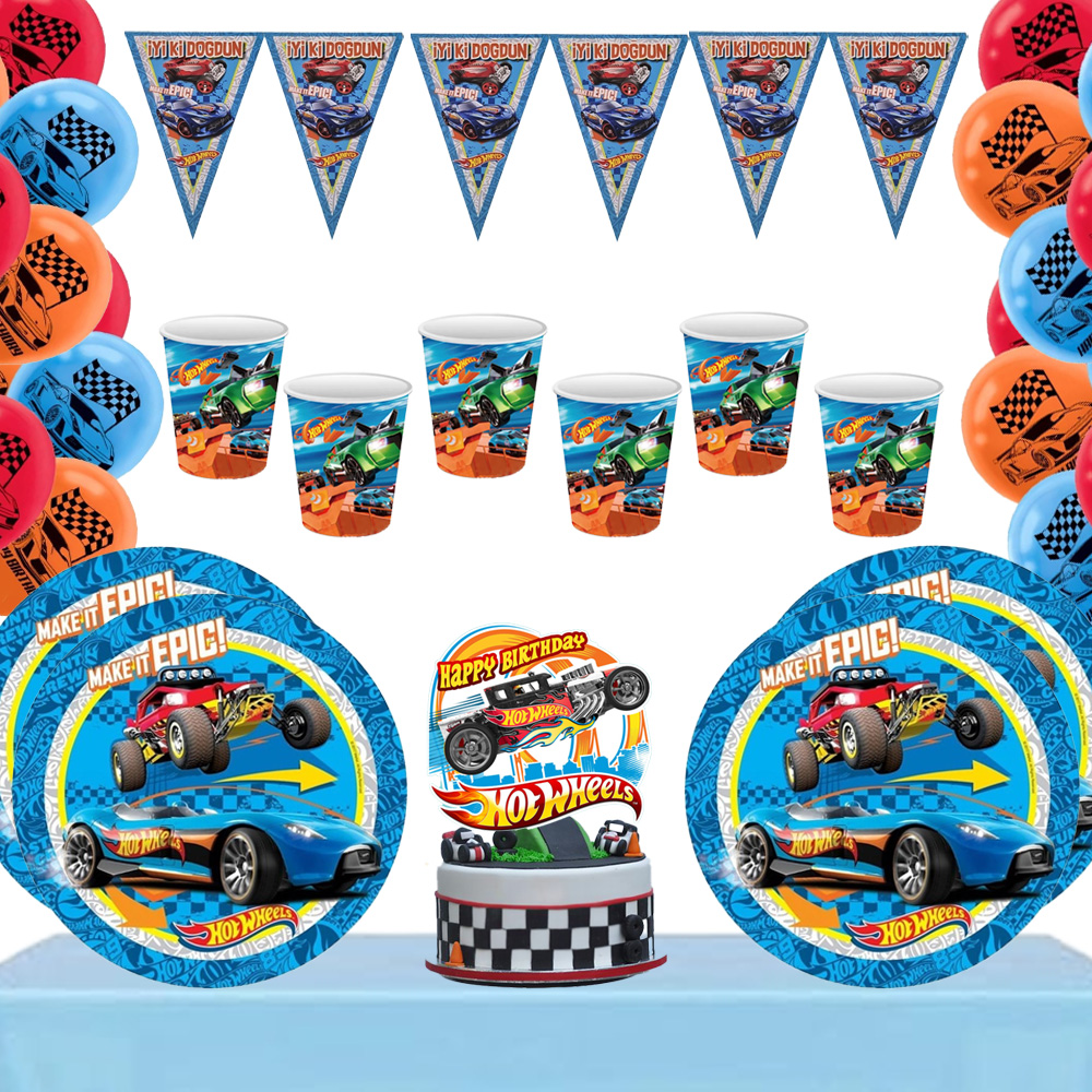 Hot Wheels Konseptli 8 Kişilik Parti Seti