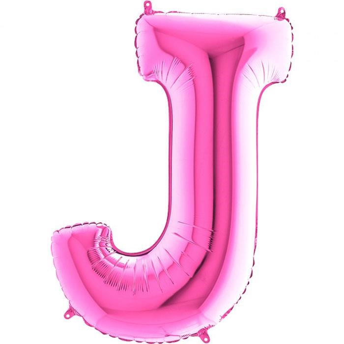 Fuşya J Harfi Folyo Balon 1 Metre
