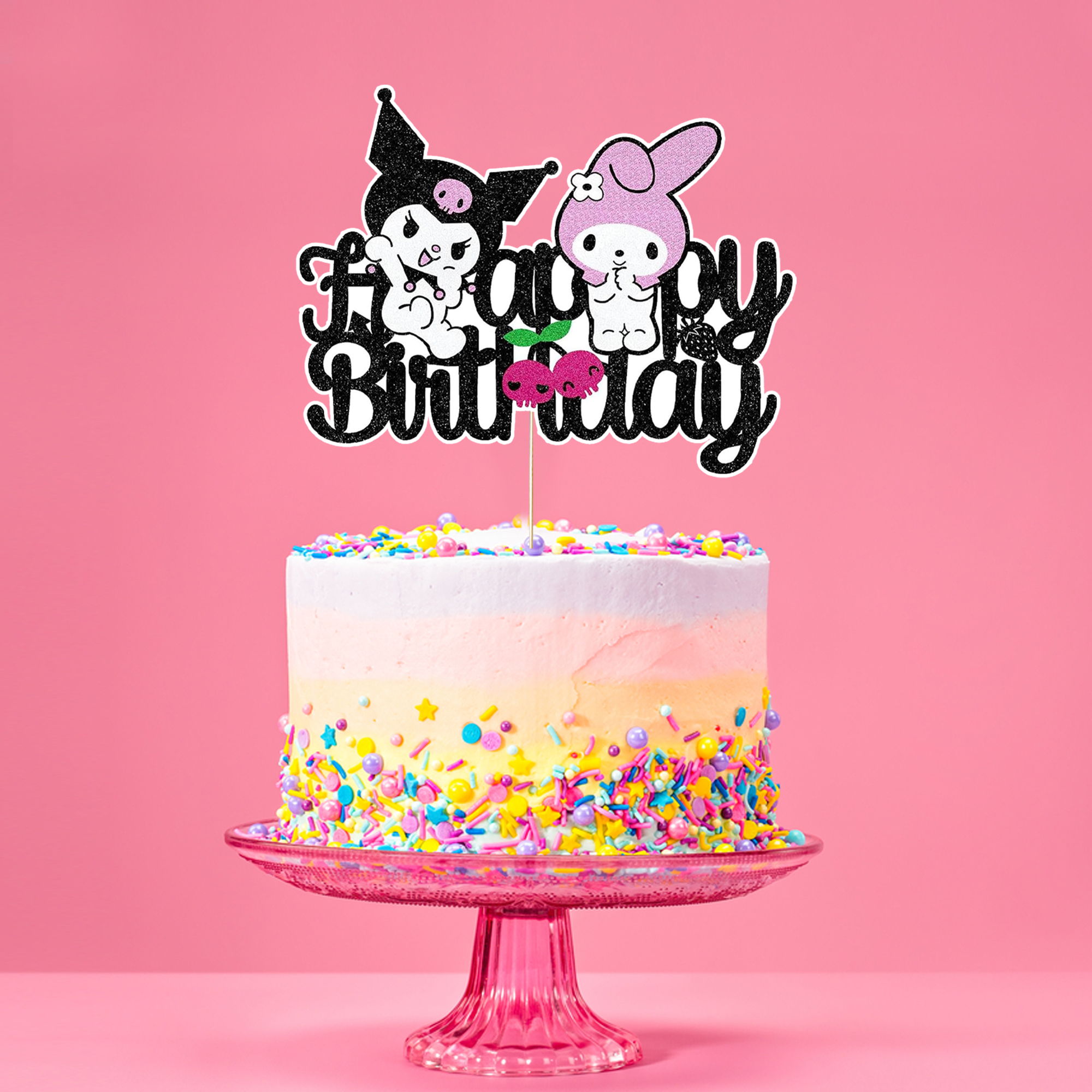 Kuromi Konsepti Happy Birthday Pasta Süsü