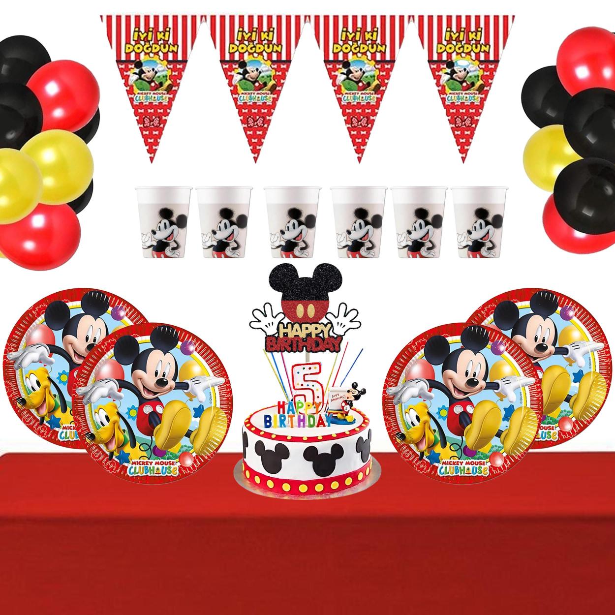 Mickey Mouse Temalı Doğum Günü Seti 8 Kişilik