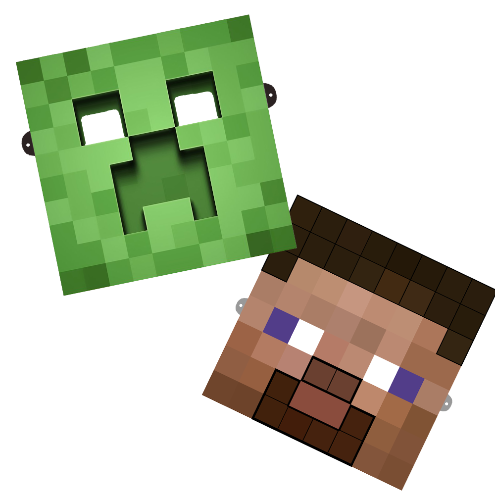 Minecraft Temalı Kağıt Maske