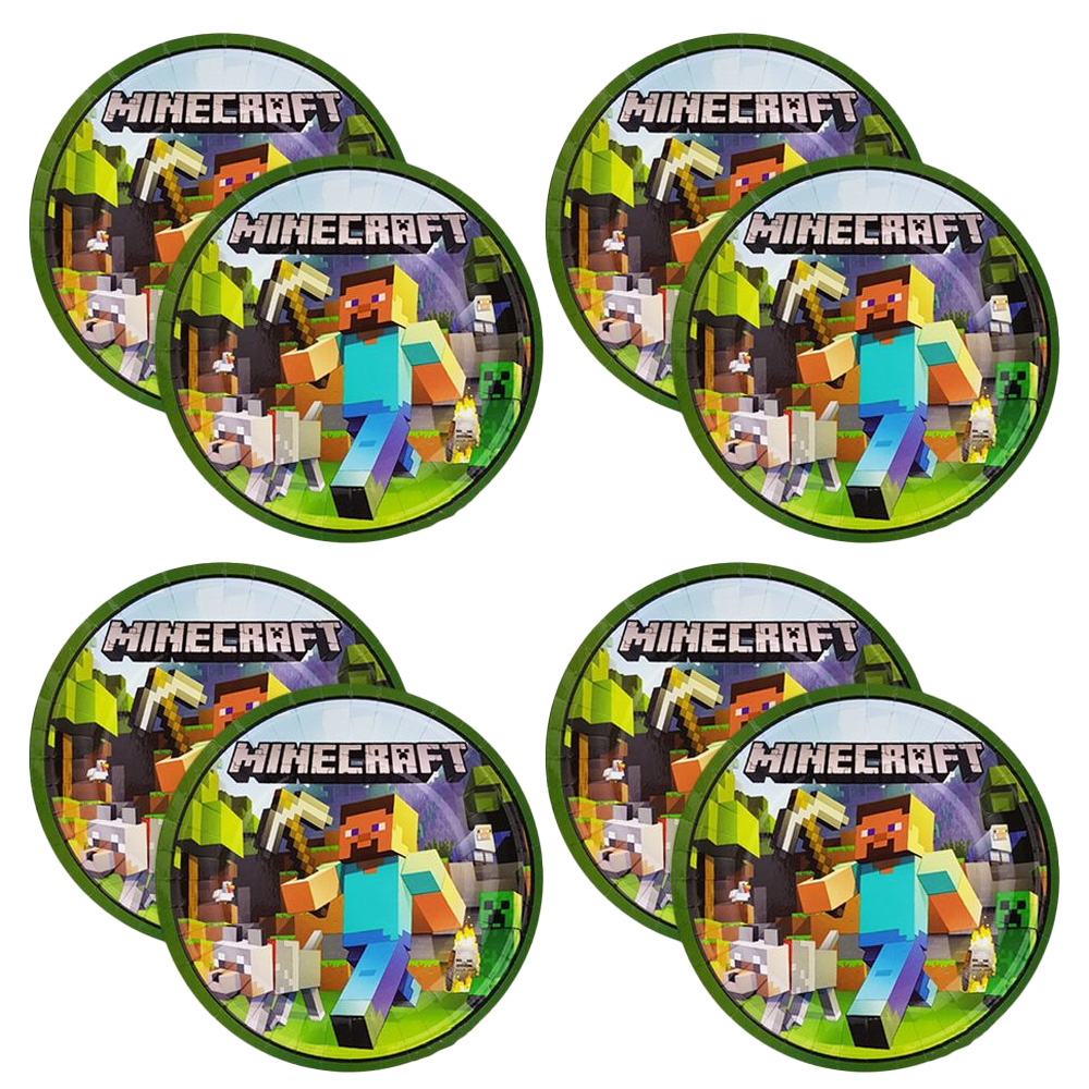 Minecraft Konseptli Doğum Günü Seti 8 Kişilik