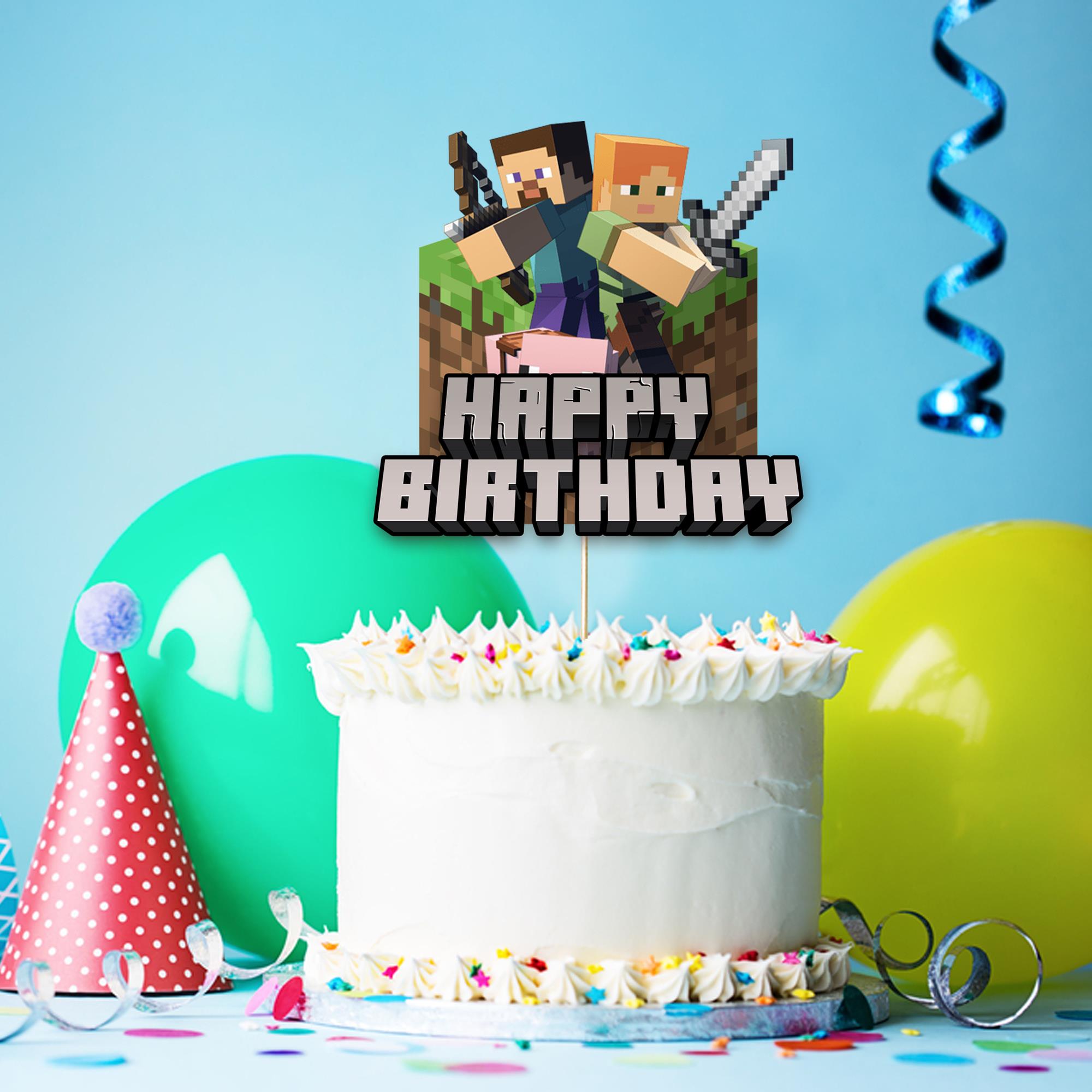 Minecraft Konseptli Doğum Günü Seti 8 Kişilik