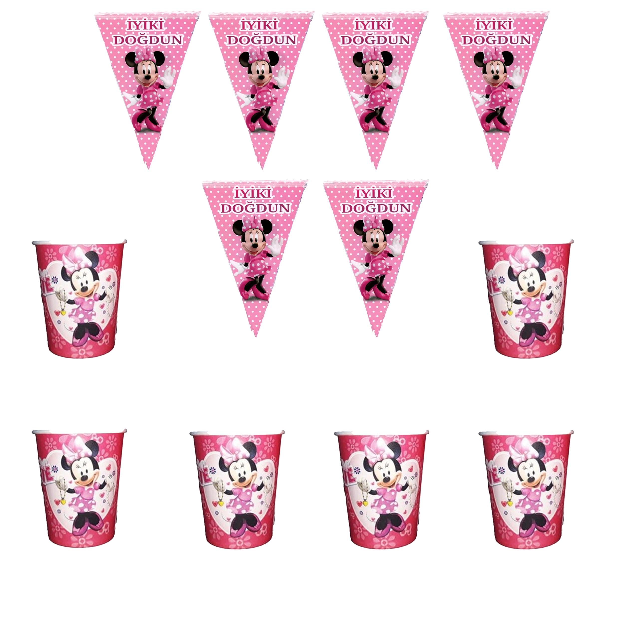 Minnie Mouse Temalı Doğum Günü Seti 8 Kişilik