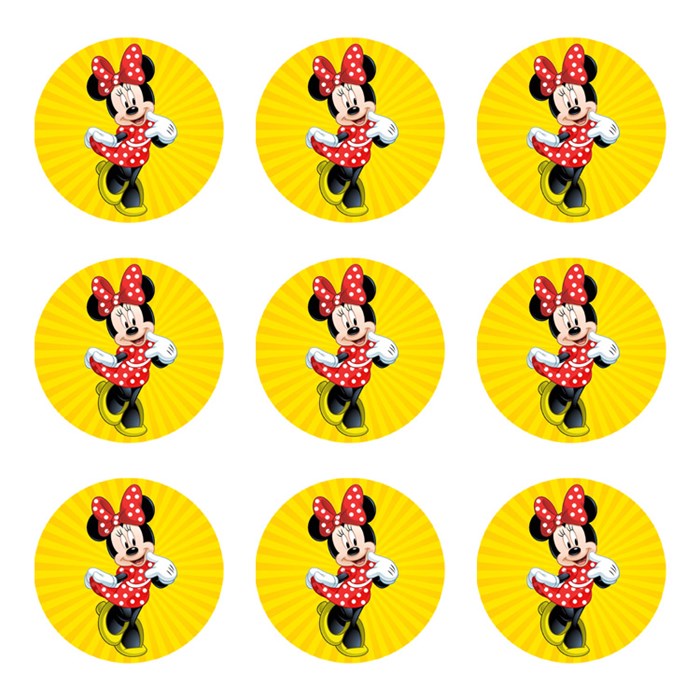 Minnie Mouse konseptli Sticker 10 Adet - 5 cm