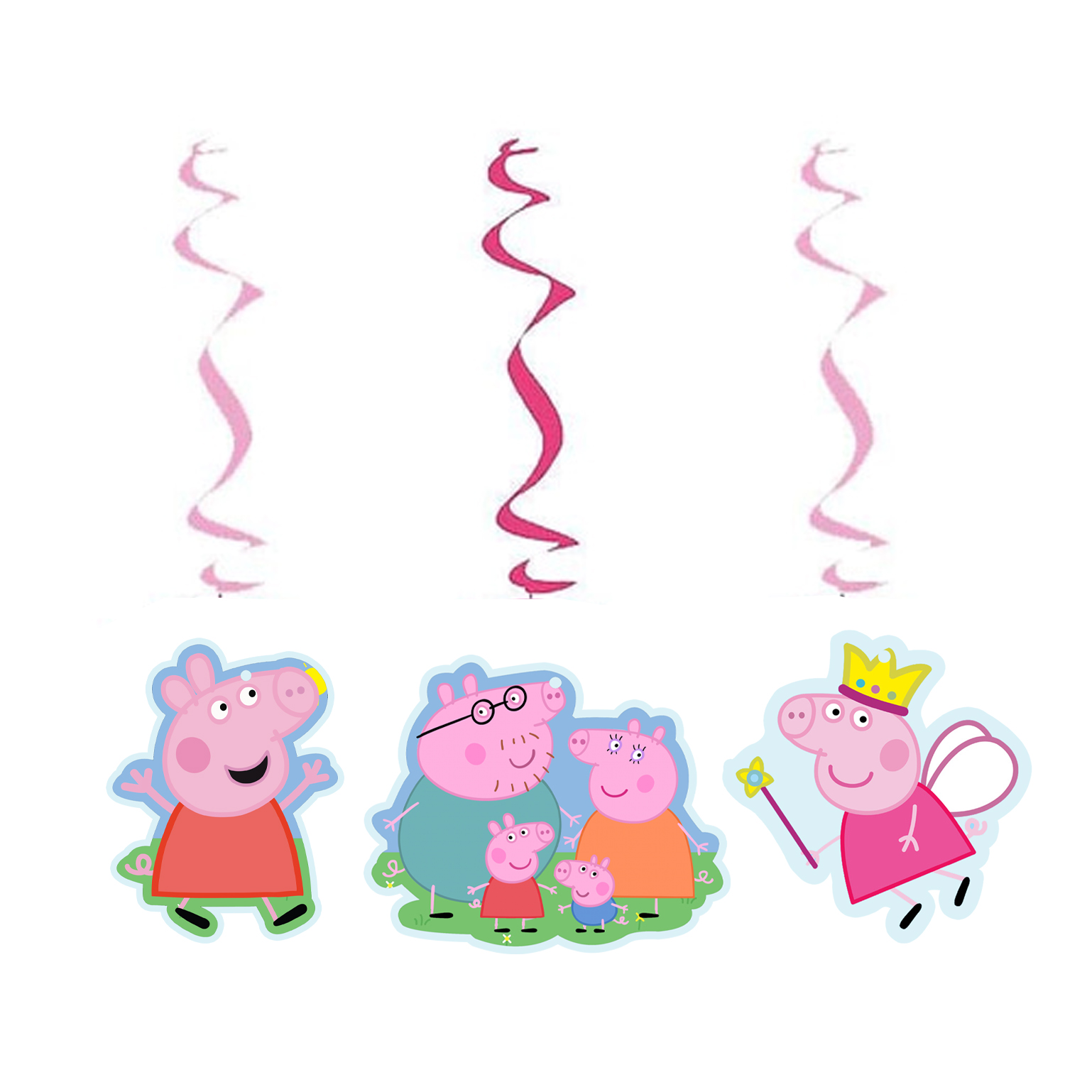 Peppa Pig Temalı Sarkıt Asma İp Süs 3’lü