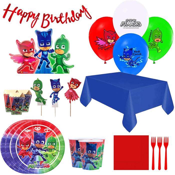 PJ Masks Doğum Günü Seti 24 Kişilik