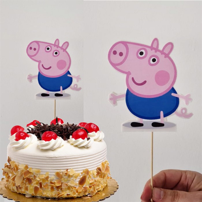 Peppa Pig Temalı Mavi Çubuklu Maket Süs