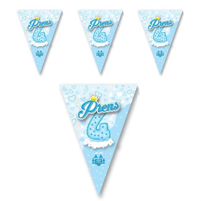 Prens 4 Yaşında Mavi Flama Bayrak Set