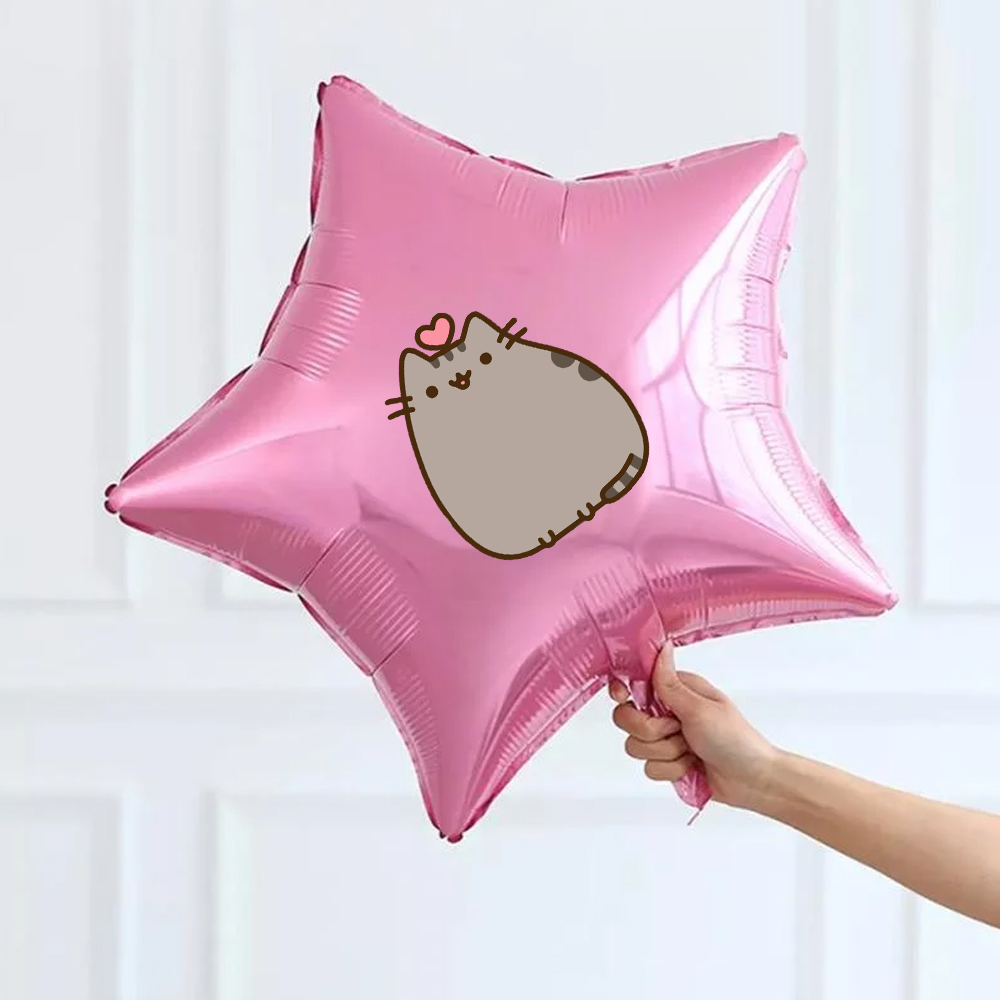 Pusheen Temalı Yıldız Folyo Balon