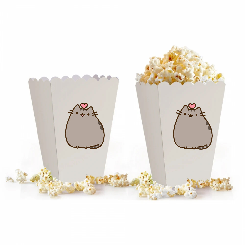 Pusheen Temalı Beyaz Popcorn Kutusu