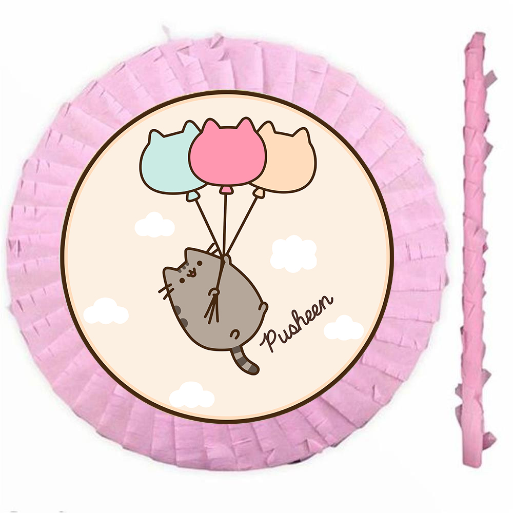 Pusheen Temalı Pembe Pinyata