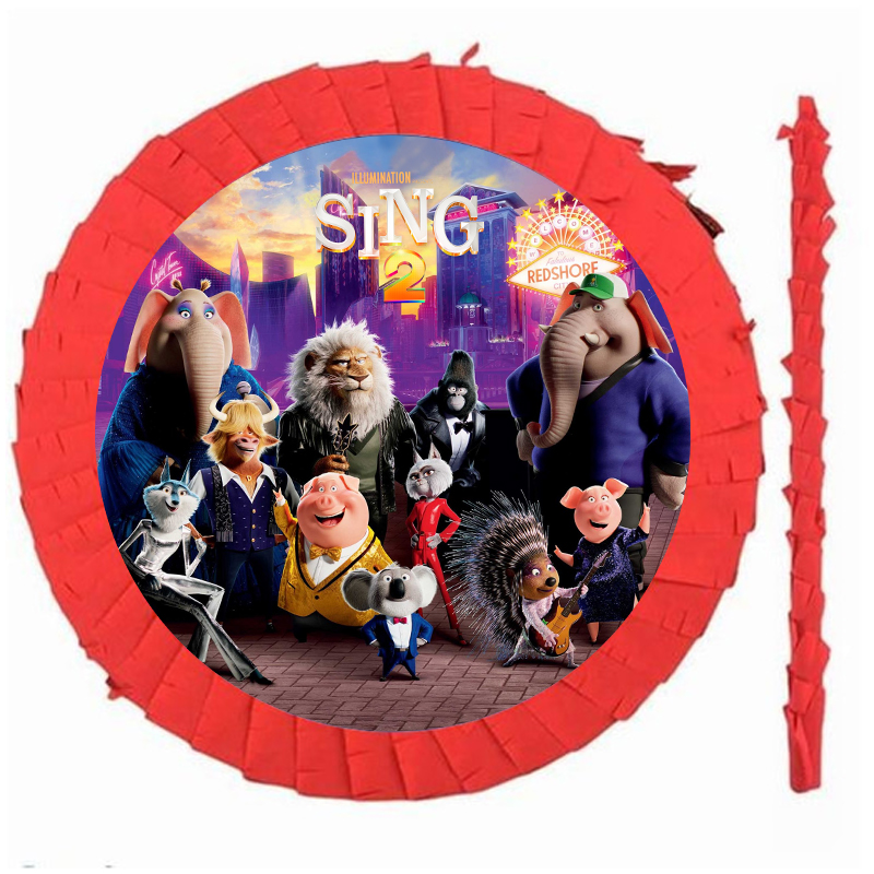 Sing 2 Konseptli Kırmızı Renk Pinyata 