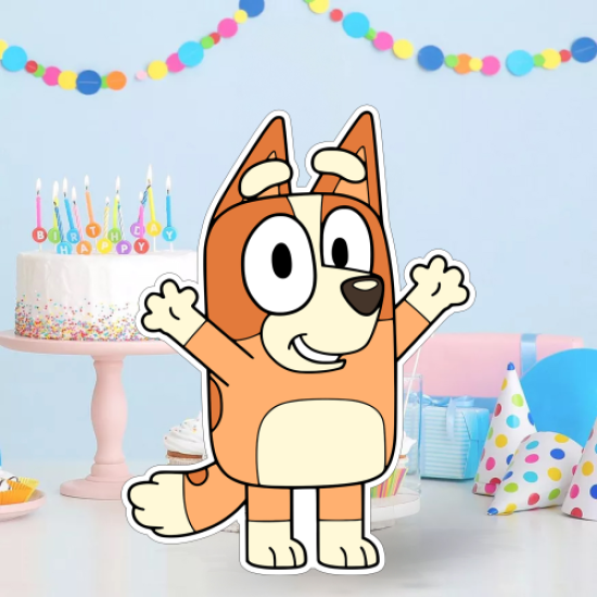 Bluey Bingo Temalı Ayaklı Masa Dekor Panosu