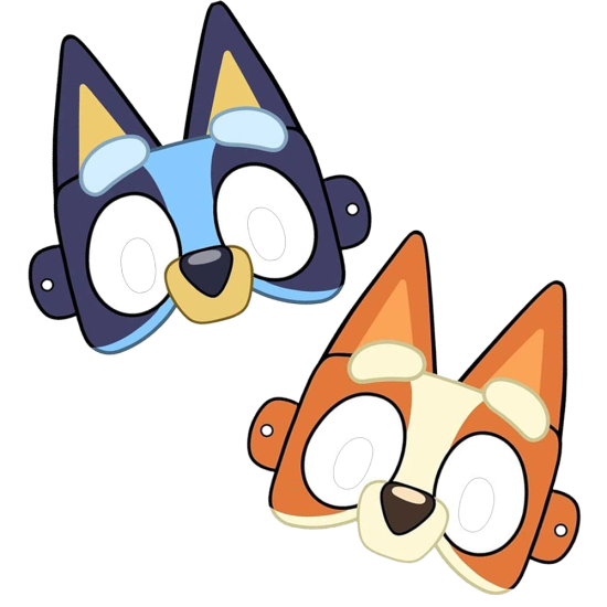 Bluey Temalı Kağıt Maske
