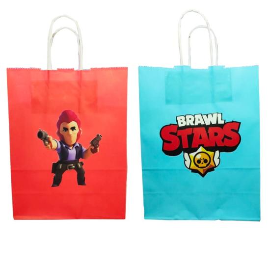 Brawl Stars Temalı Karton Hediye Çantası - 2 Adet