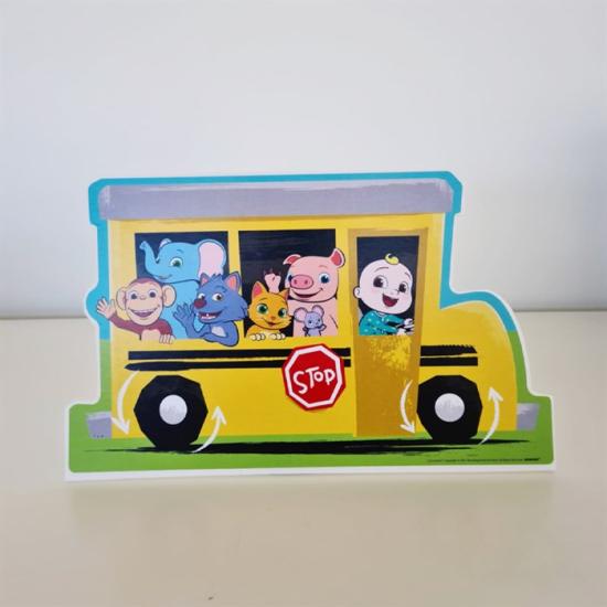 Ayaklı Dekor Pano - Cocomelon Temalı School Bus