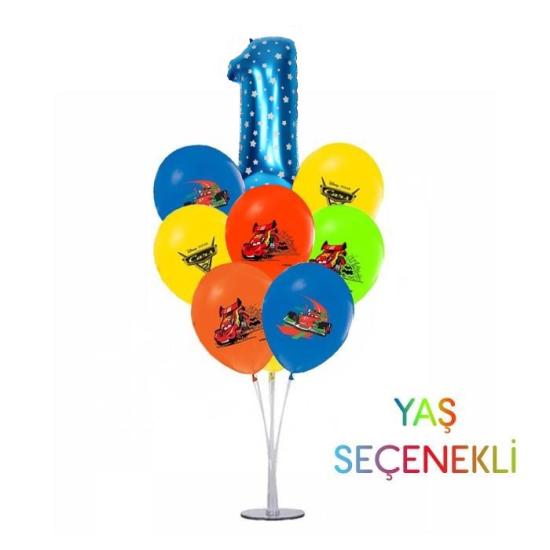 Ayaklı Balon Standı -Cars Konsept ve Yaş Seçenekli