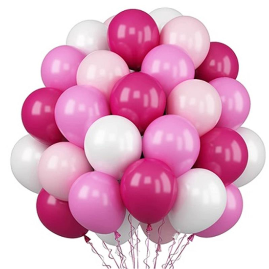 Pembe, Fuşya ve Beyaz Renk Karışık Balon