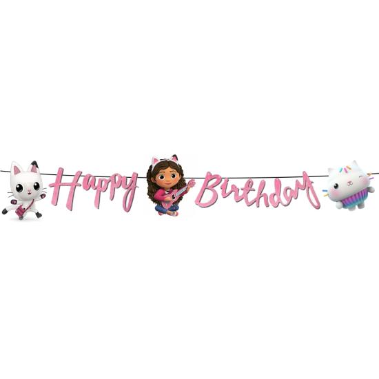 Gabby Dollhouse Happy Birthday Kaligrafi Banner