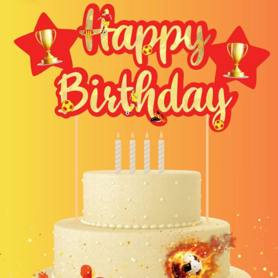 Sarı Kırmızı Temalı Pasta Süsü