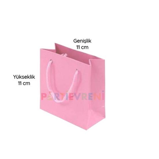 Pembe Hediyelik Karton Çanta 11 cm