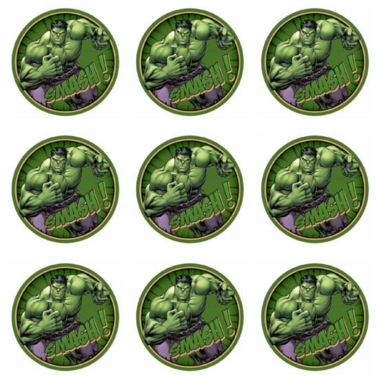 Hulk konseptli Sticker 10 Adet - 5 cm