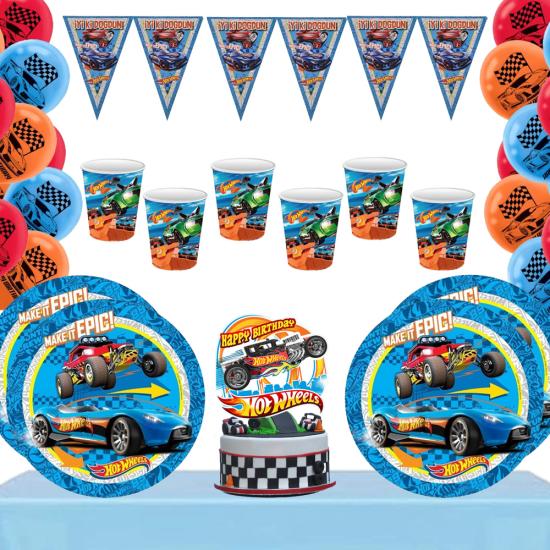 Hot Wheels Konseptli 16 Kişilik Parti Seti