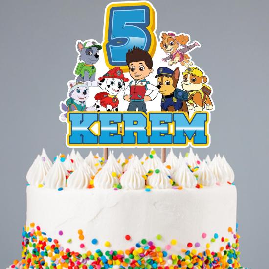 Kişiye Özel Paw Patrol Pasta Süsü Seti