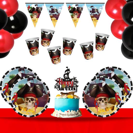 Korsan Temalı 8 Kişilik Doğum Günü Parti Seti