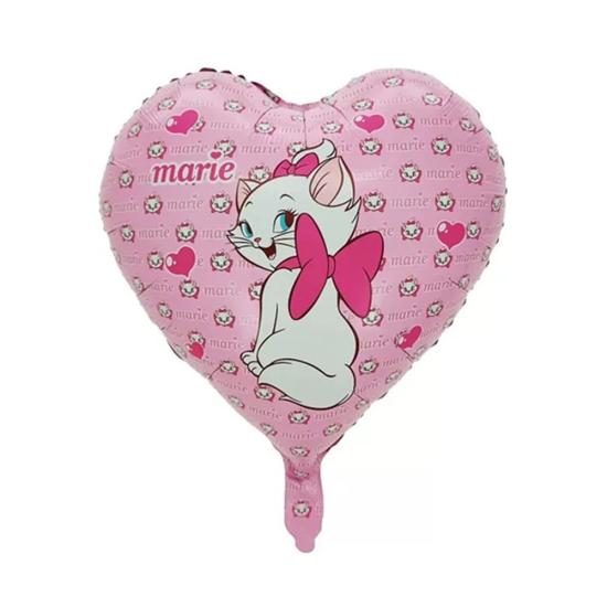 Marie Kedi Temalı Kalpli Folyo Balon