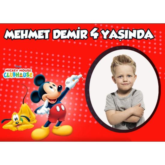 Kişiye Özel Mickey Mouse Doğum Günü Afişi