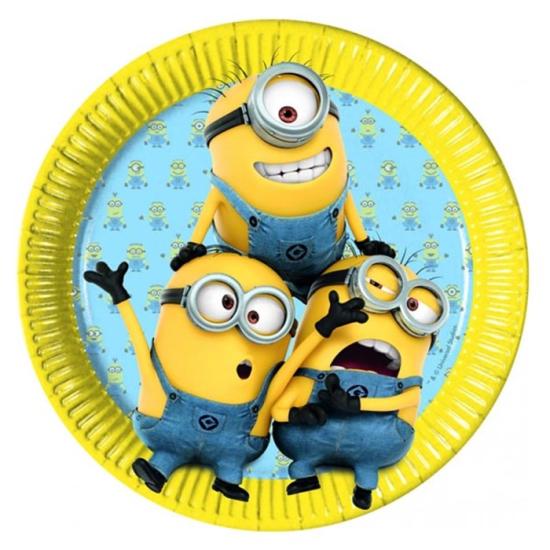Minions Doğum Günü Lisanslı Karton Tabak 8 Adet