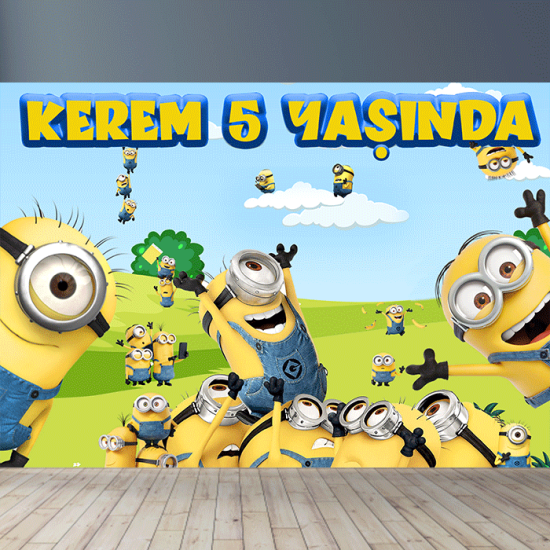 Kişiye Özel Minions Doğum Günü Afişi