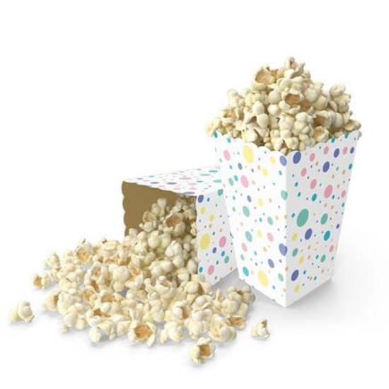 Makaron Puantiyeli Mısır Popcorn Kutusu - 5 li