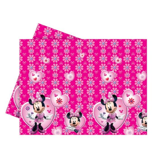 Minnie Mouse Temalı Doğum Günü Plastik Masa Örtüsü - 120 cm x 180 cm