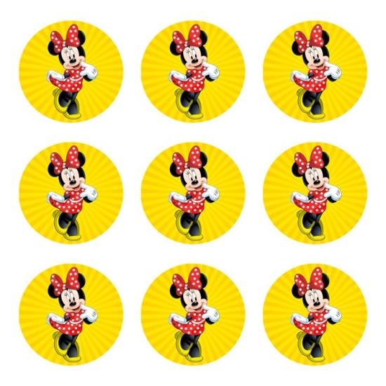 Minnie Mouse konseptli Sticker 10 Adet - 5 cm