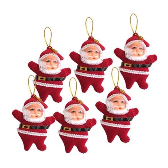 Yılbaşı Ağaç Süsü Mini Noel Baba 6 Adet