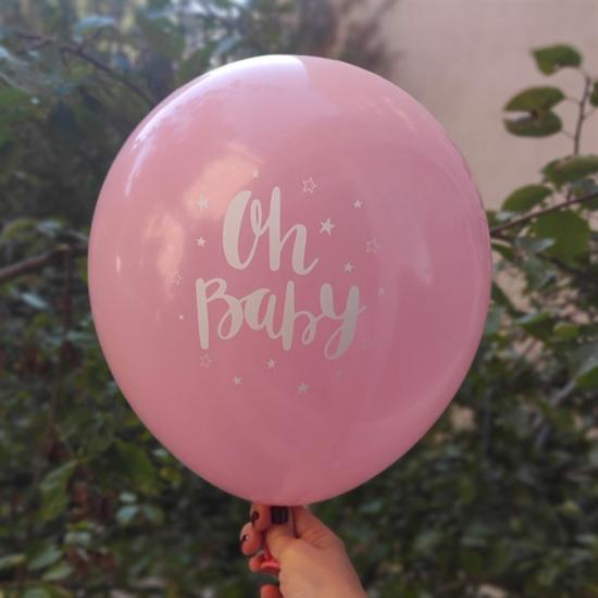 Pembe Oh Baby Baskılı Balon 5’li