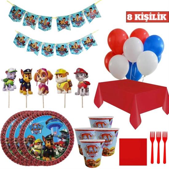 Paw Patrol Konseptli Doğum Günü Seti 8 Kişilik