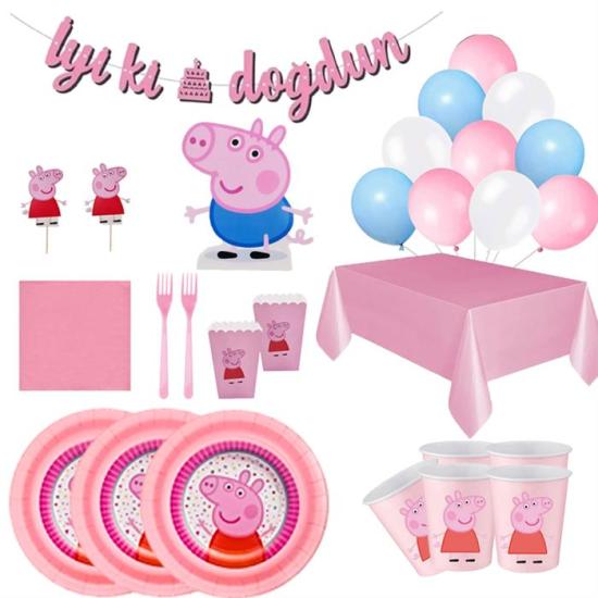 Peppa Pig Konsept Doğum Günü Seti 10 Kişilik