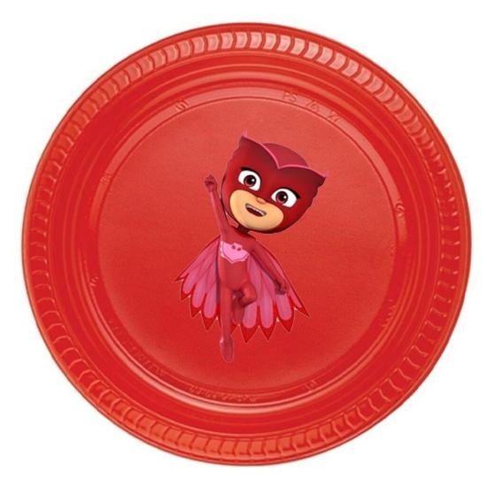 Pj Masks Baykuş Kız Temalı Stickerlı Tabak